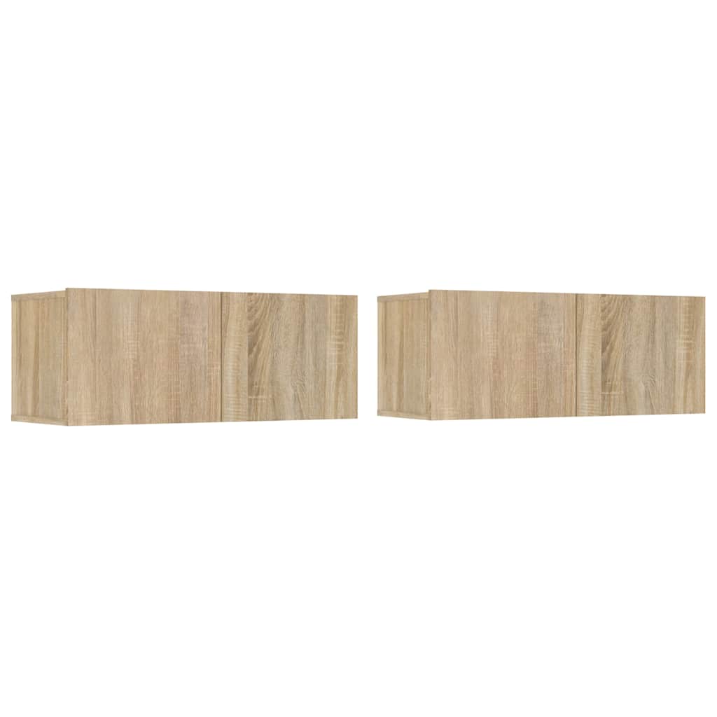 Seina telerikapid, 2 tk, Sonoma tamm, 80x30x30 cm, tehispuit