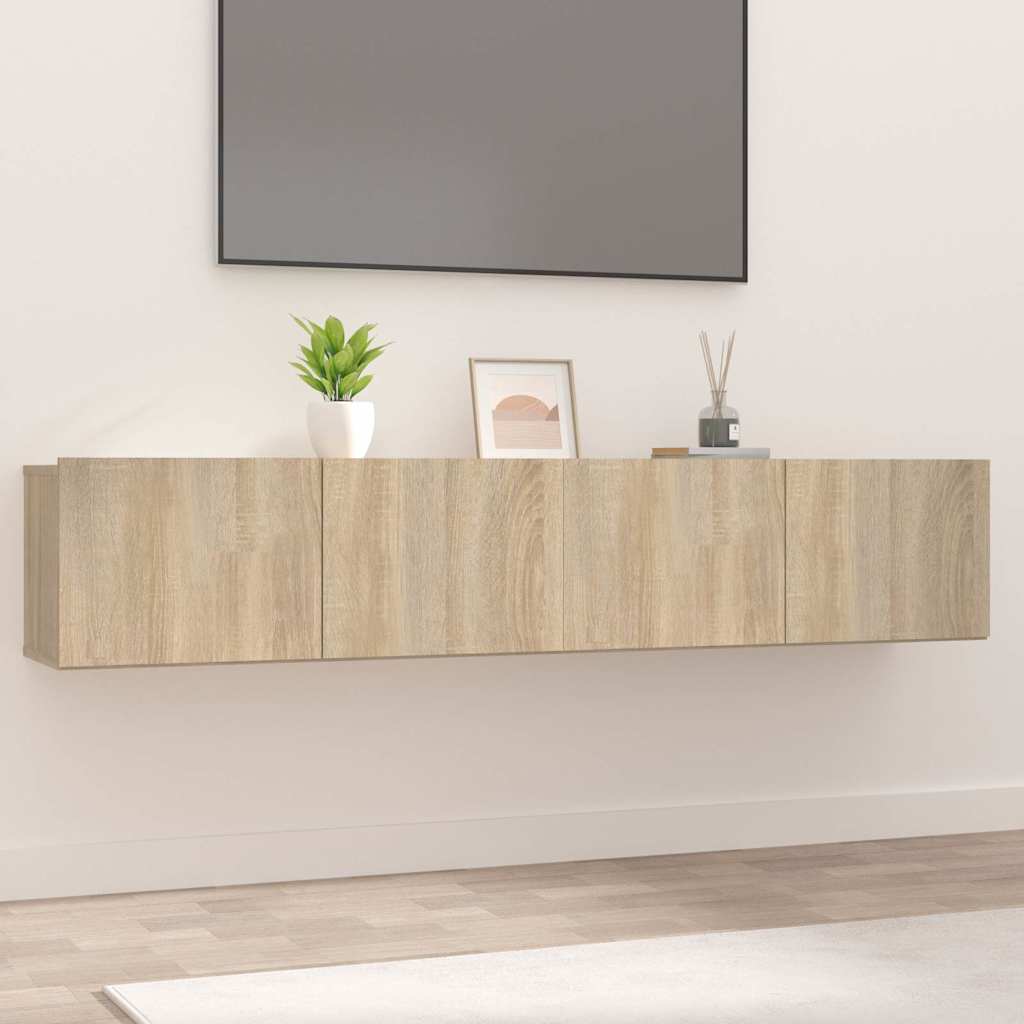 Seina telerikapid, 2 tk, Sonoma tamm, 80x30x30 cm, tehispuit
