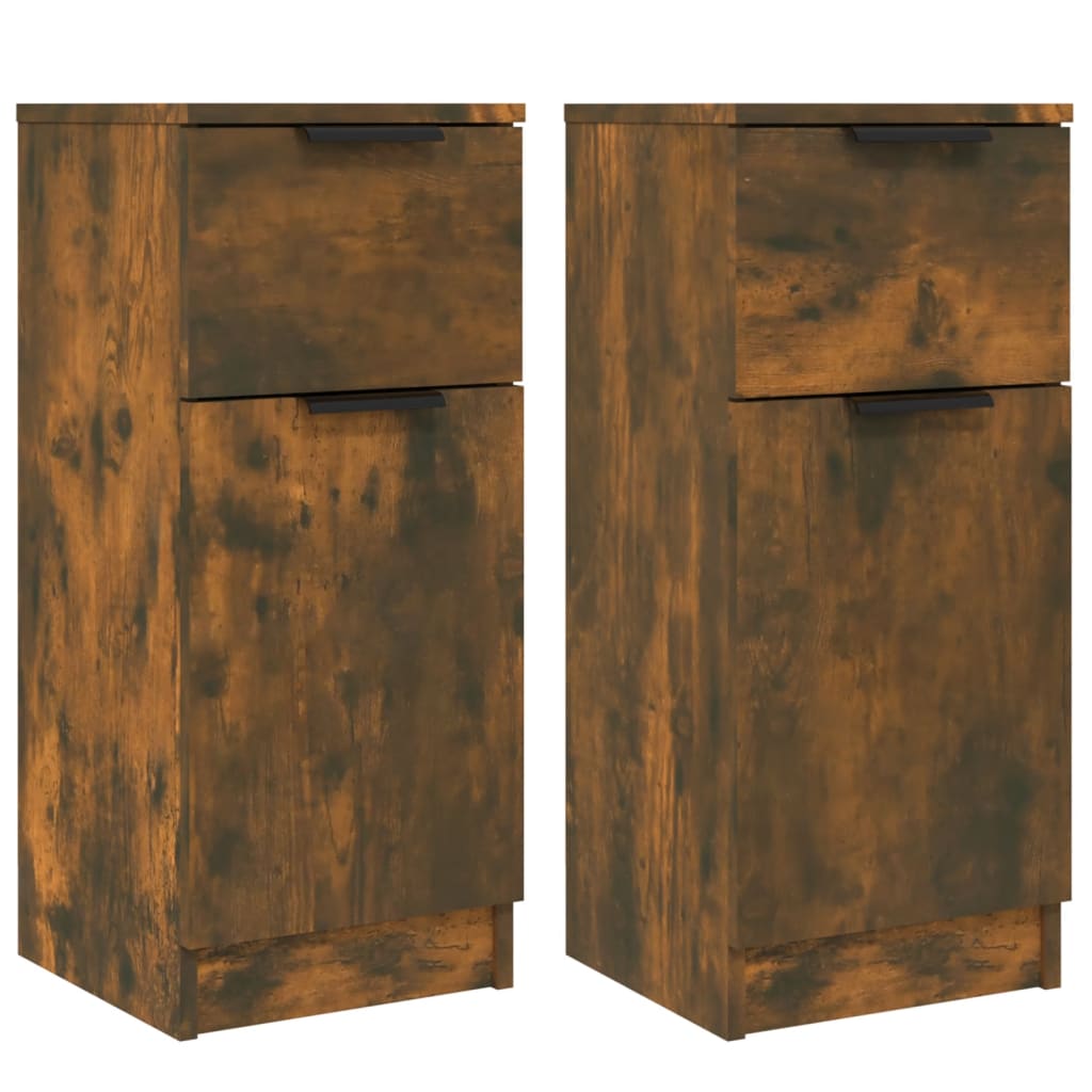Puhvetkapid 2 tk, Suitsutatud tamm, 30 x 30 x 70 cm tehispuit