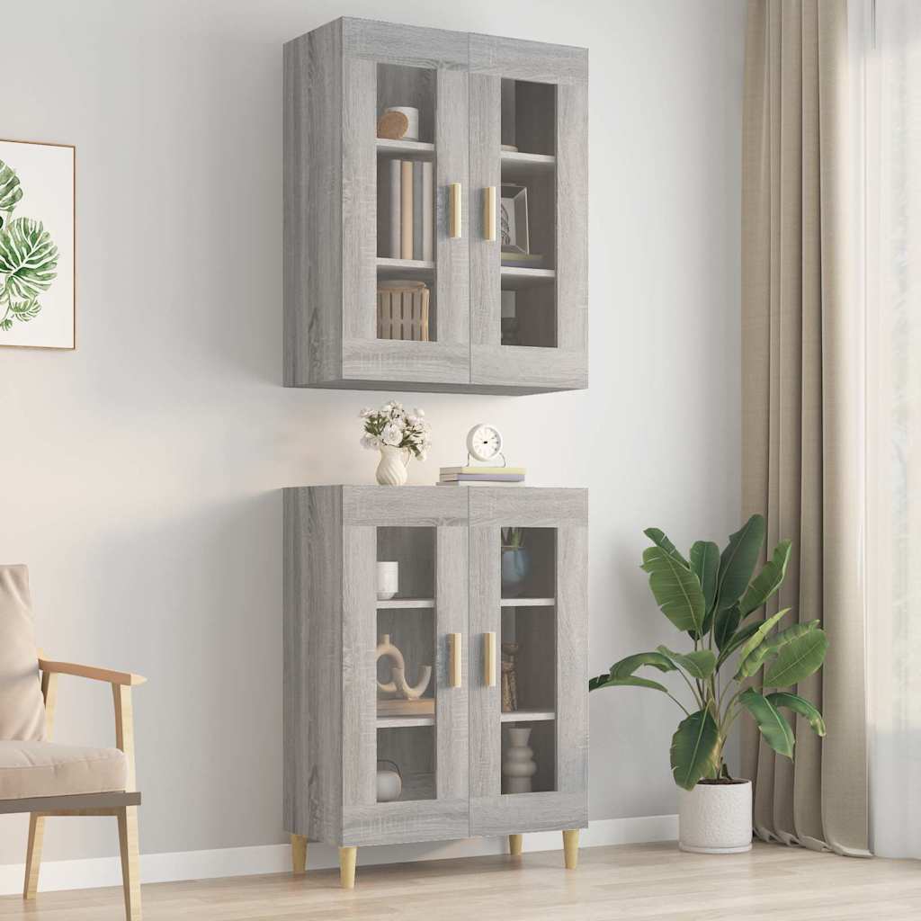 Seinakapp, hall Sonoma tamm, 69,5x34x90 cm