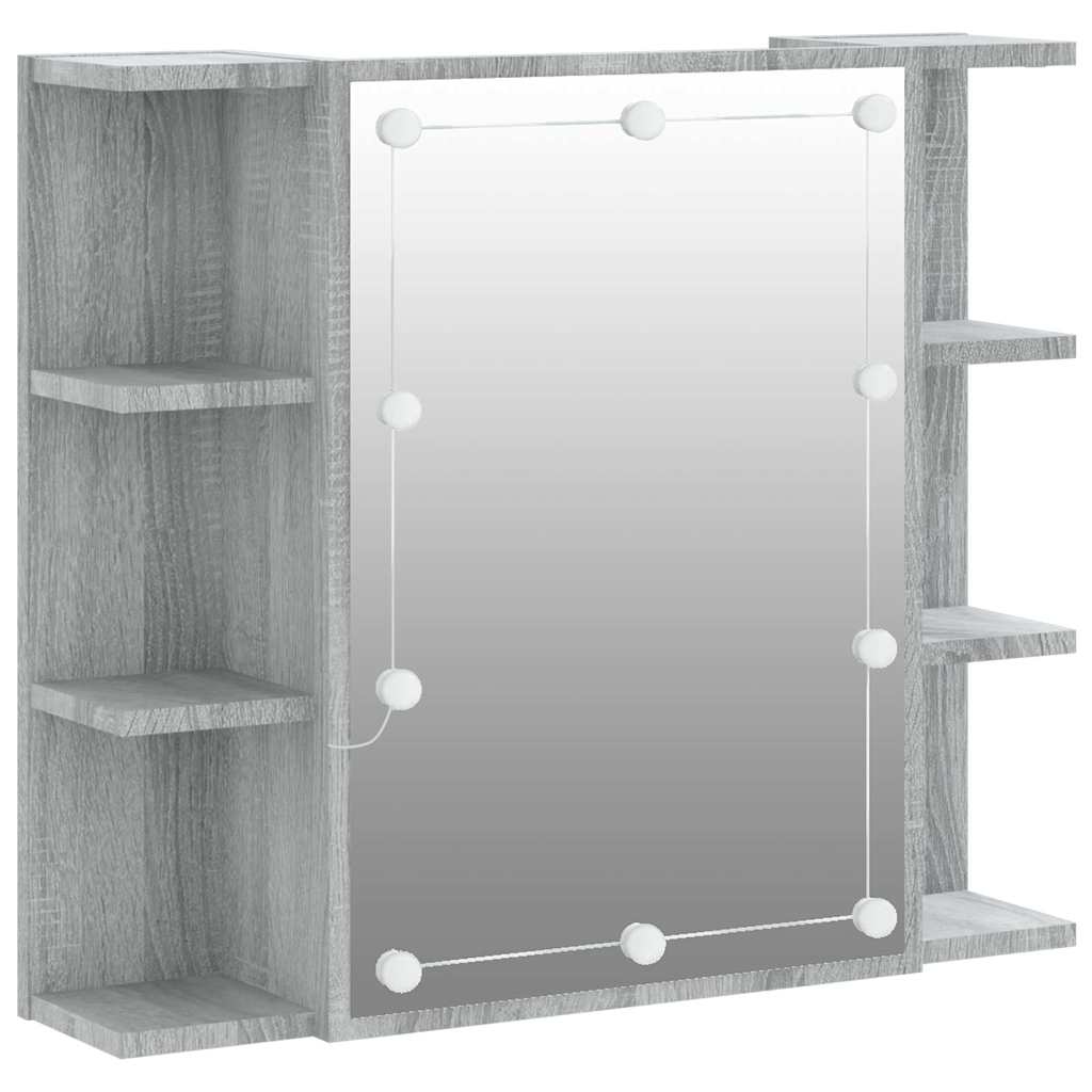 Peegelkapp LEDiga, hall Sonoma tamm, 70 x 16,5 x 60 cm