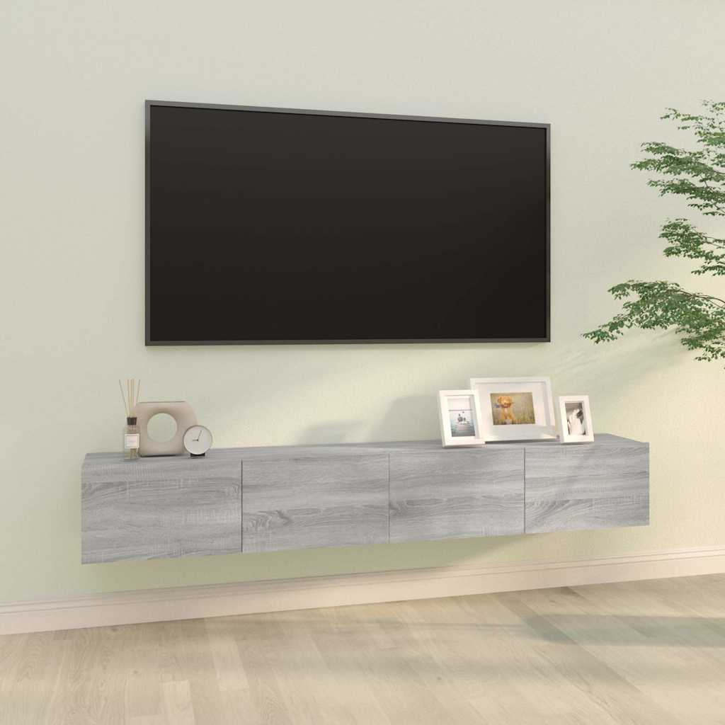 Teleri seinakapid 2 tk, hall Sonoma, 100x30x30 cm, tehispuit