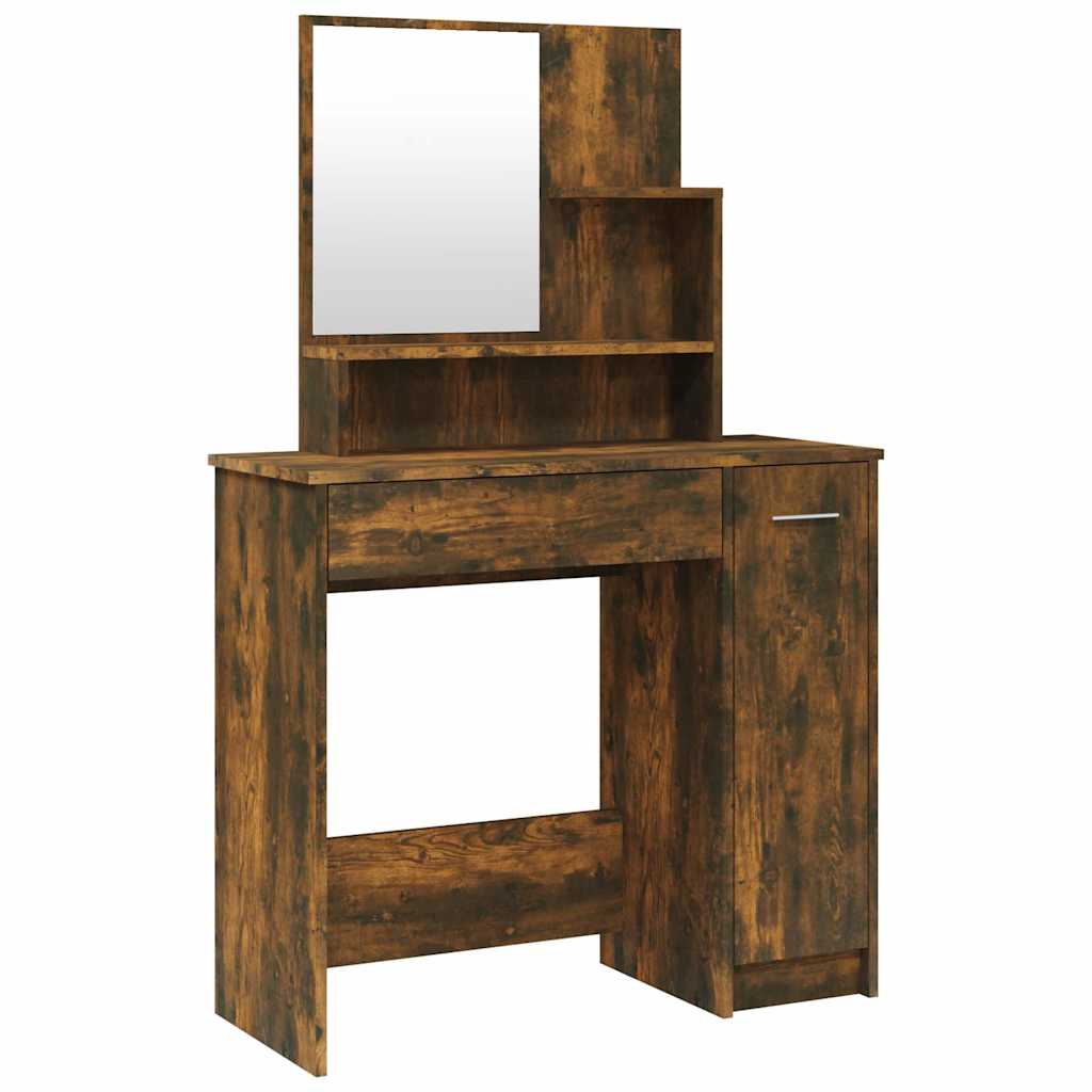 Peegliga tualettlaud, suitsutatud tamm, 86,5 x 35 x 136 cm