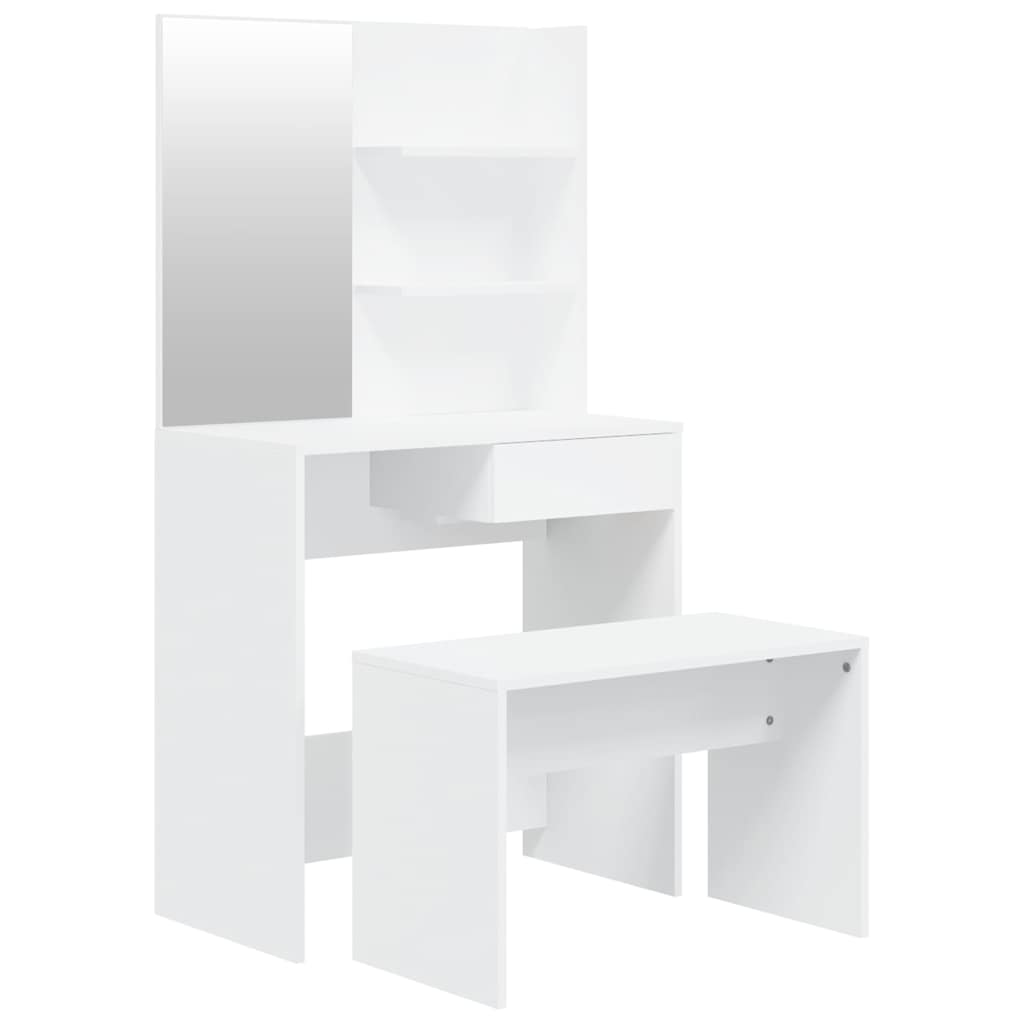 Tualettlaua komplekt, valge, 74,5 x 40 x 141 cm