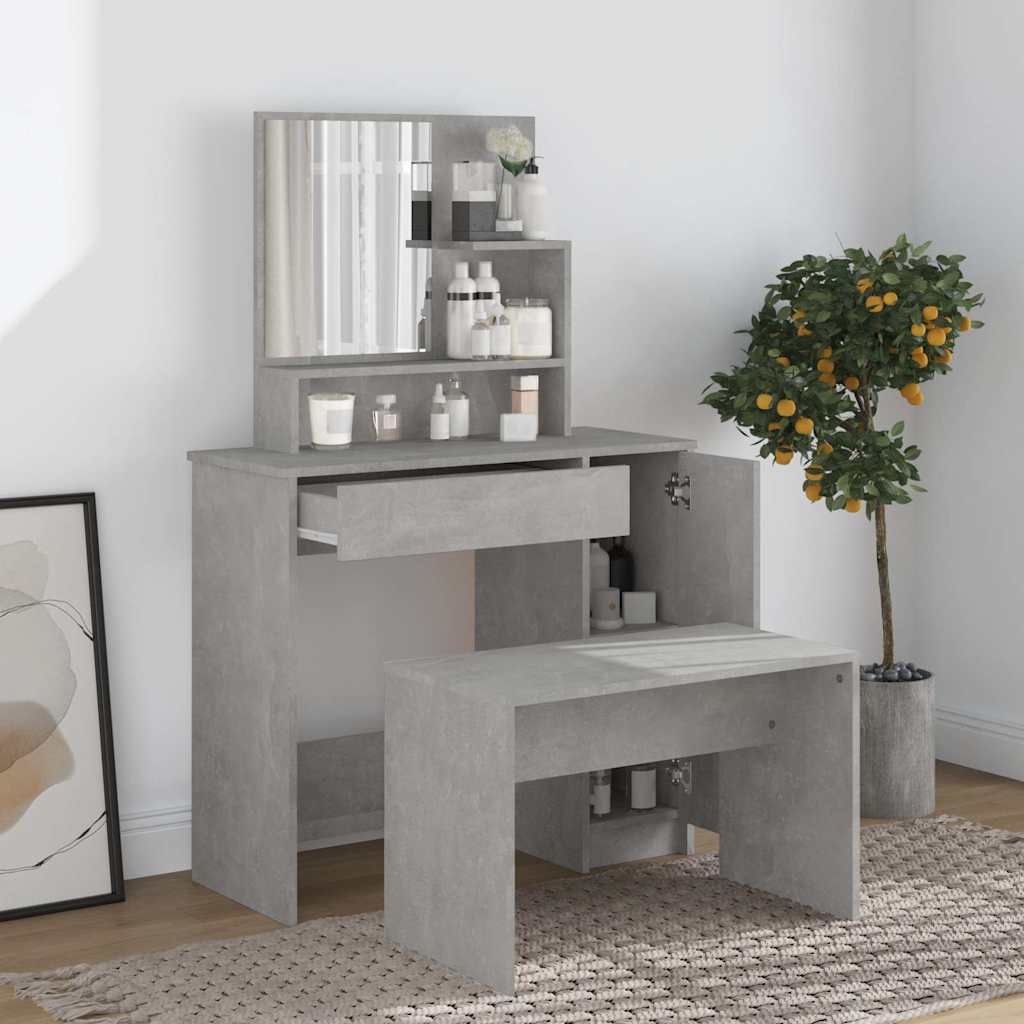 Tualettlaua komplekt, betoonhall, 86,5 x 35 x 136 cm