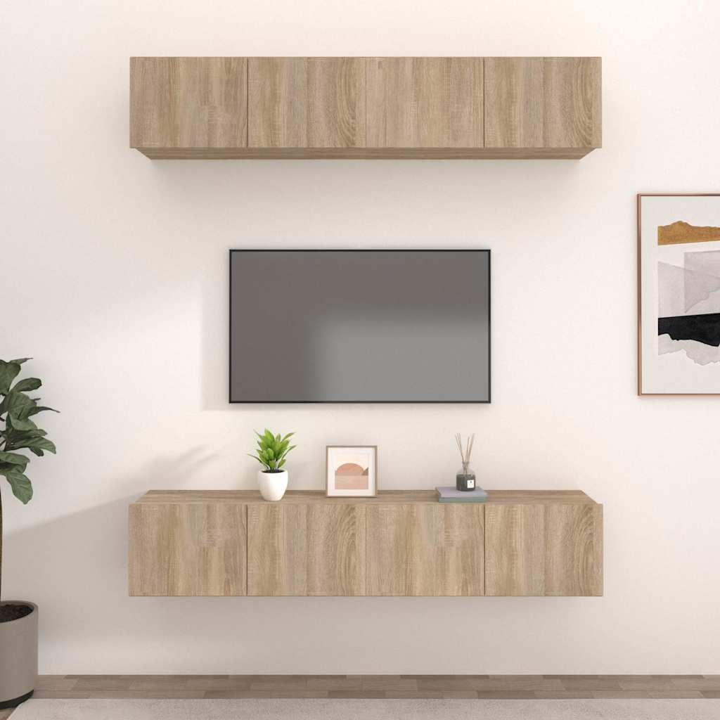 Telerikapid 4 tk, Sonoma tamm, 80 x 30 x 30 cm, tehispuit