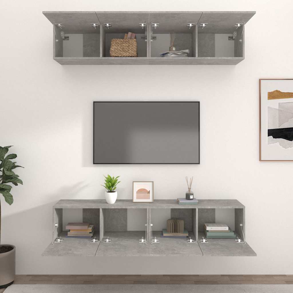 Telerikapid 4 tk, betoonhall, 80 x 30 x 30 cm, tehispuit