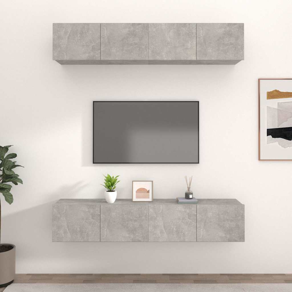 Telerikapid 4 tk, betoonhall, 80 x 30 x 30 cm, tehispuit