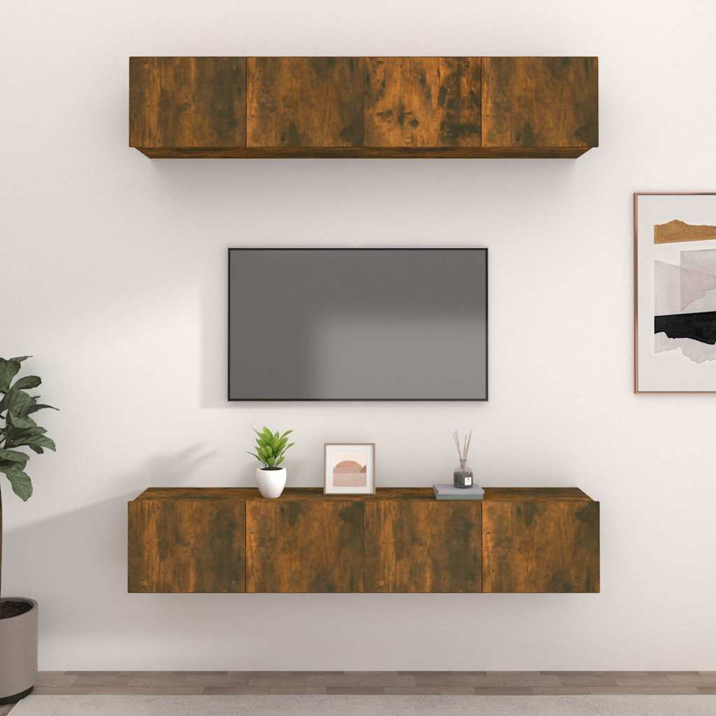 Telerikapid 4 tk, suitsutatud tamm, 80x30x30 cm, tehispuit