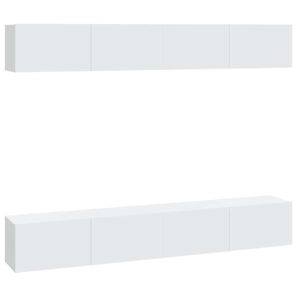 Seina telerikapid 4 tk, valge, 100 x 30 x 30 cm