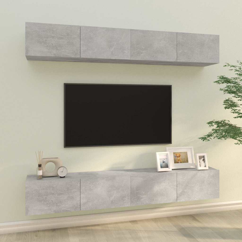 Seina telerikapid 4 tk, betoonhall, 100 x 30 x 30 cm