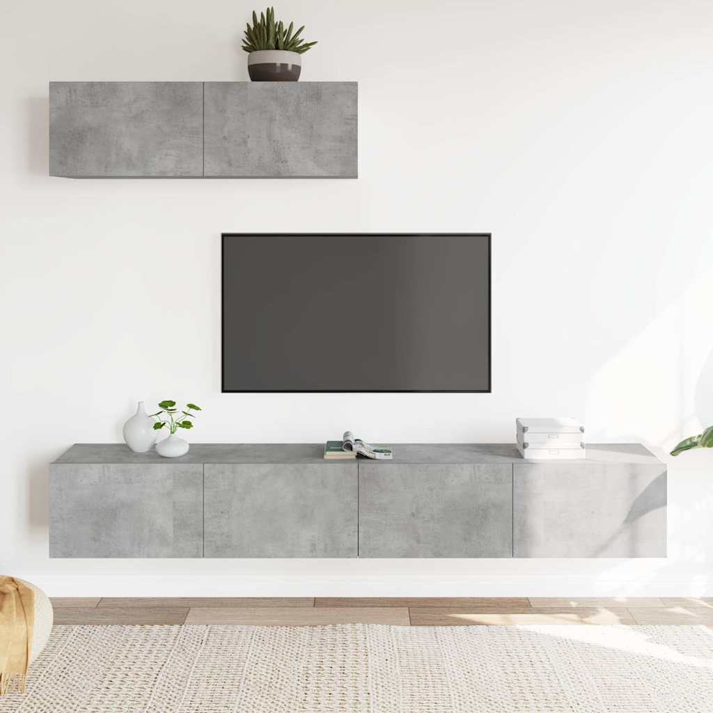3-osaline telerikappide komplekt, betoonhall, tehispuit