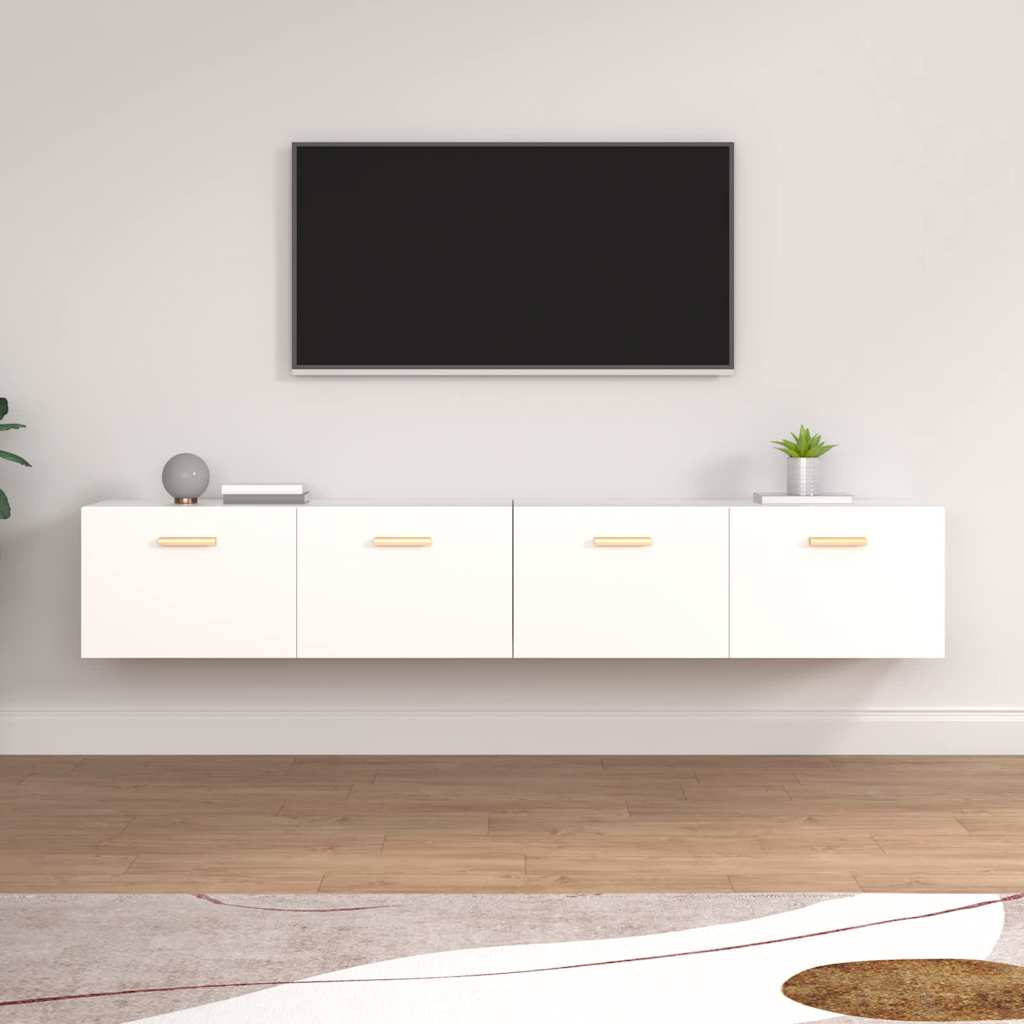 Seinakapid 2 tk, valge, 100x36,5x35 cm tehispuit