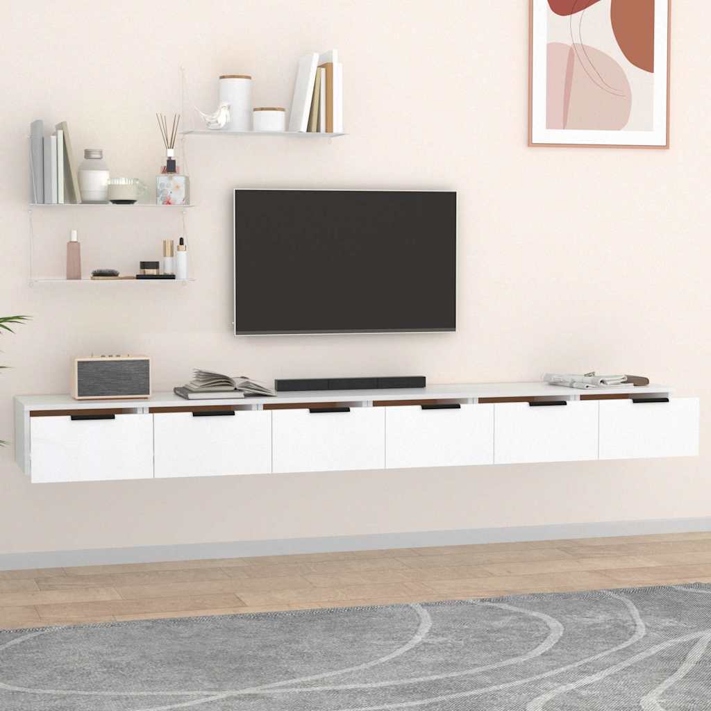 Seinakapid 2 tk, valge, 102x30x20 cm, tehispuit