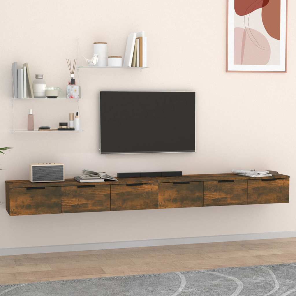 Seinakapp, 2 tk, suitsutatud tamm, 102x30x20 cm, tehispuit