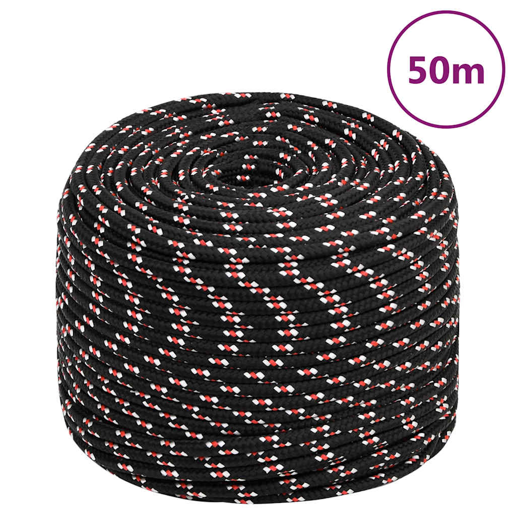 Paadiköis, must, 8 mm, 50 m, polüpropüleen