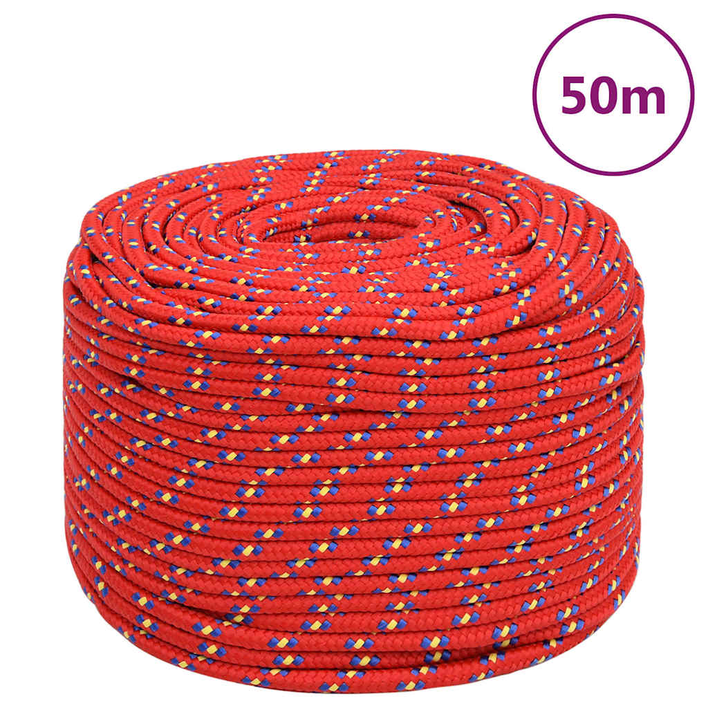 Paadiköis, punane, 8 mm, 50 m, polüpropüleen