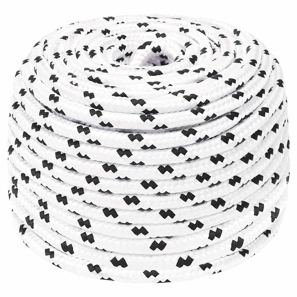 Punutud paadiköis, valge, 6 mm x 25 m polüester