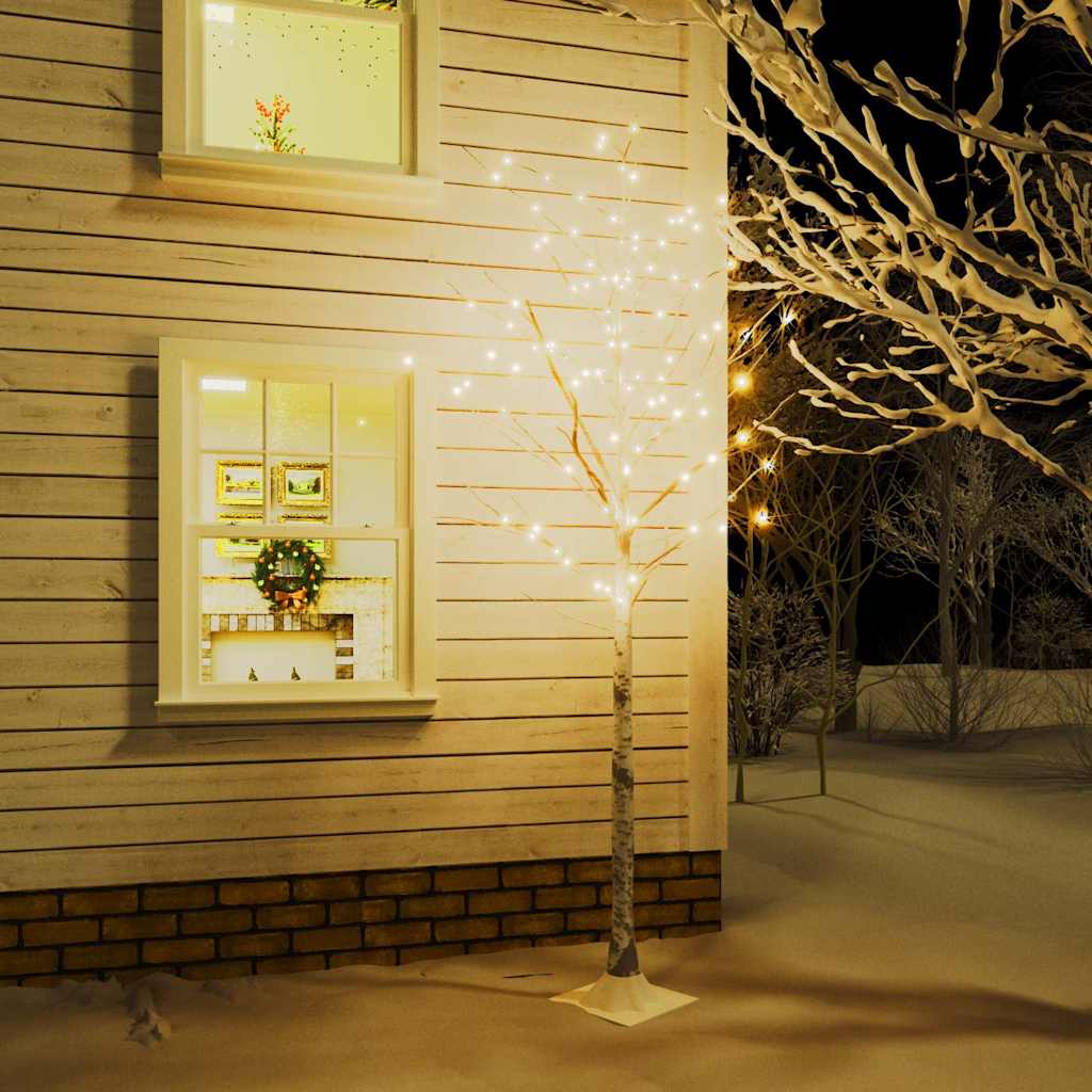 LED kasepuu soe valge 128 LEDi 220 cm