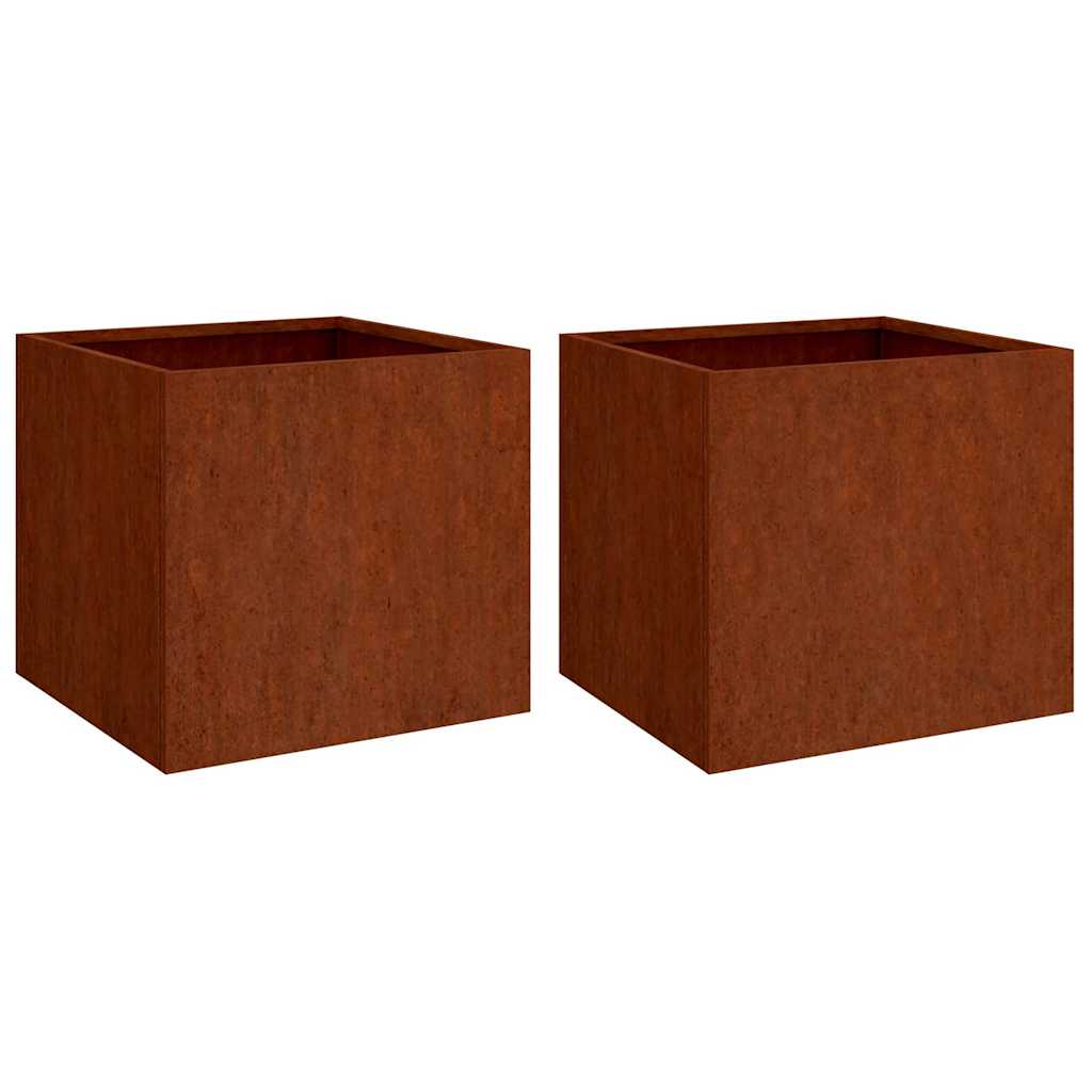 Taimekast, 2 tk, 42x40x39 cm, Corten teras