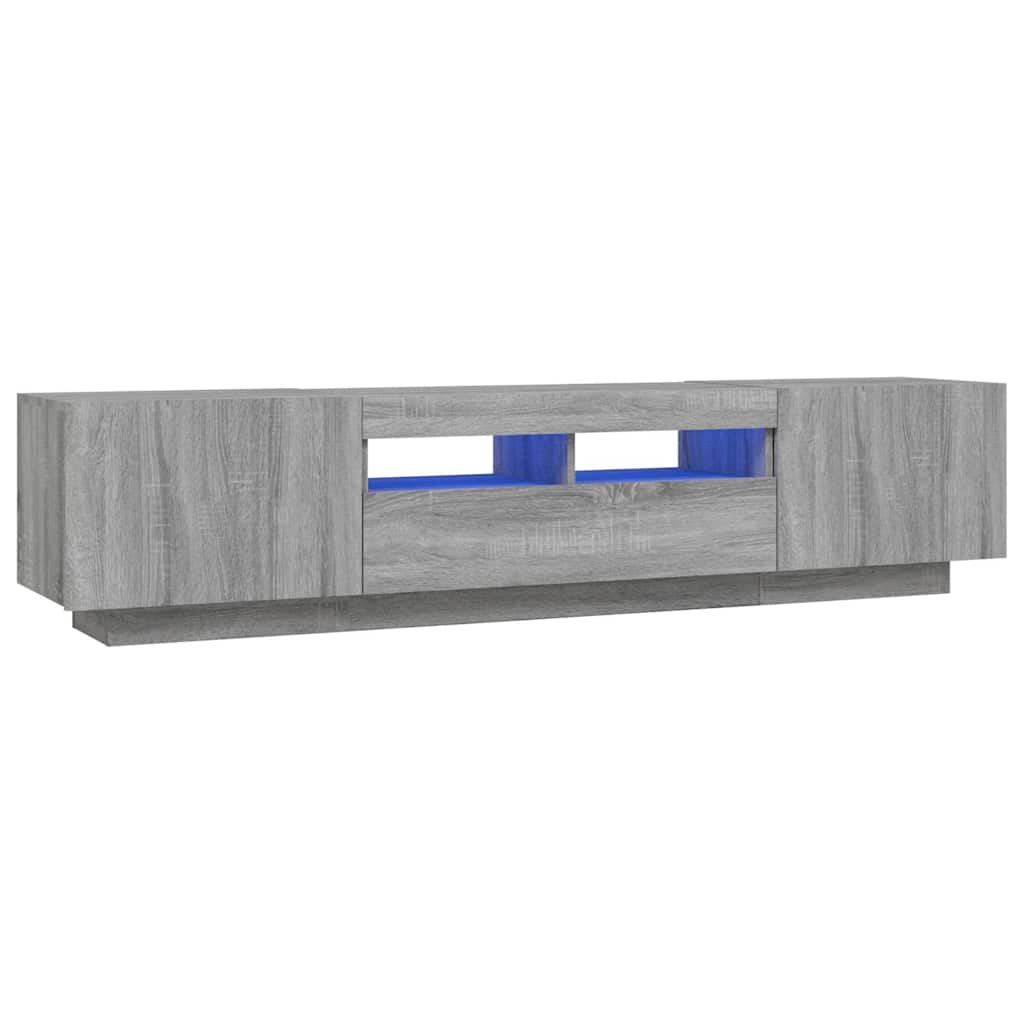2-osaline telerikapikomplekt, LED, hall Sonoma tamm, tehispuit