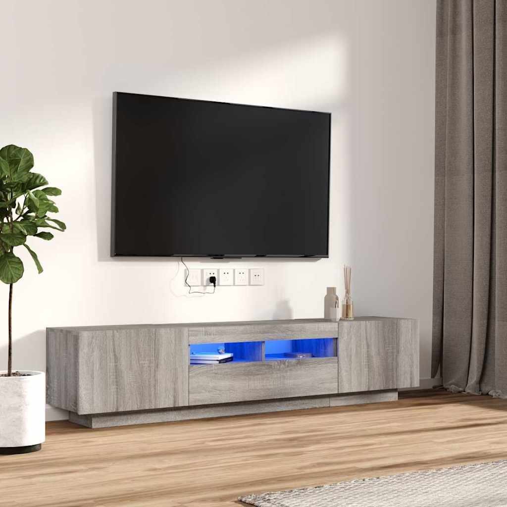 2-osaline telerikapikomplekt, LED, hall Sonoma tamm, tehispuit