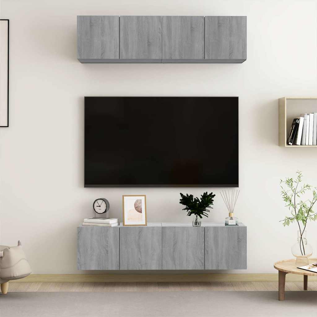 Telerikapid 4 tk, hall Sonoma, 60x30x30 cm, tehispuit