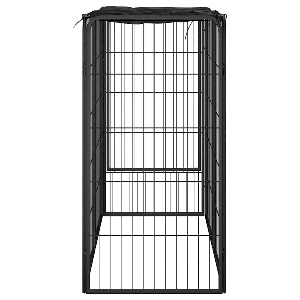 Koera mänguaedik 6 paneeli must 50x100 cm, pulbervärvitud teras