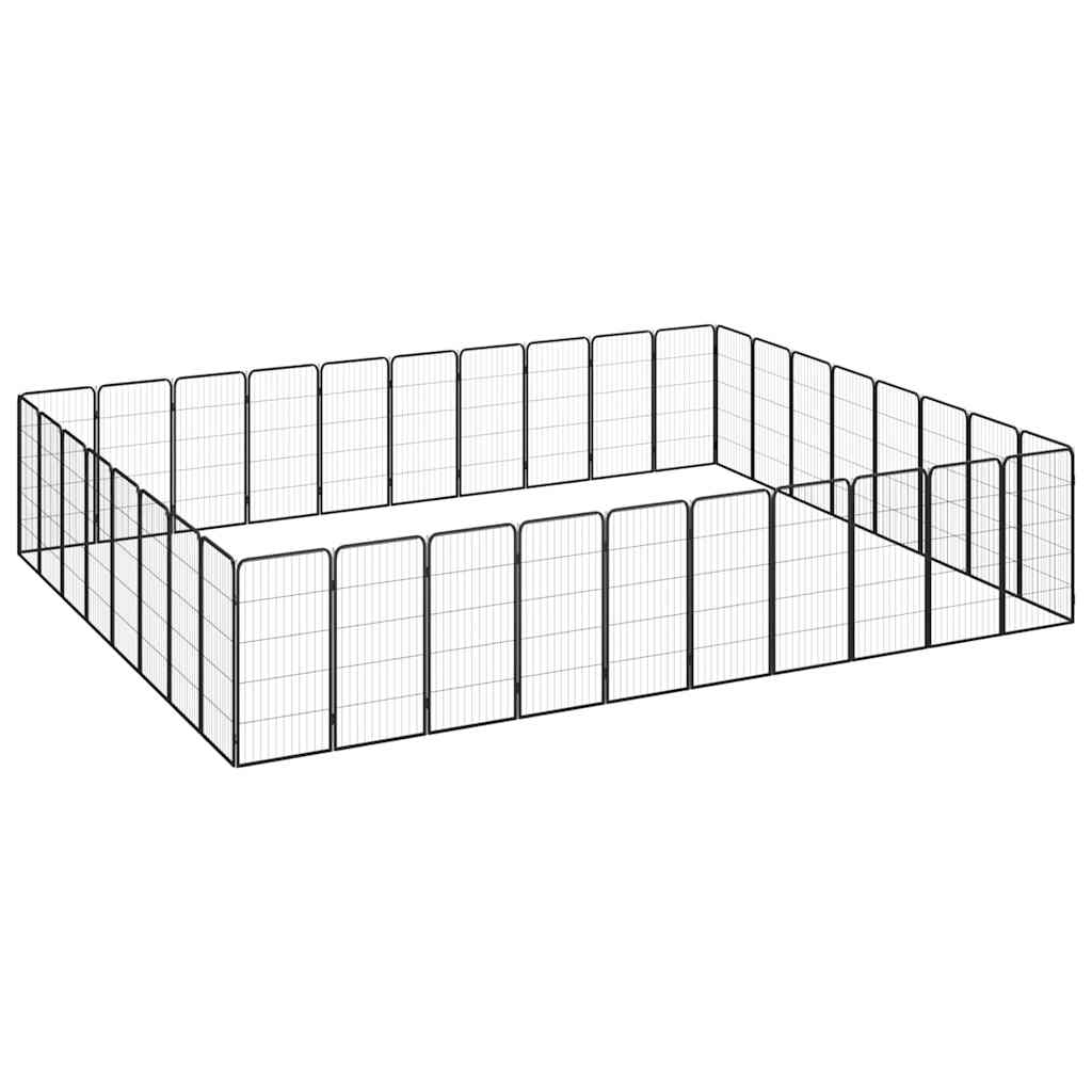 36 paneeliga koera mänguaed must 50x100 cm pulbervärvitud teras