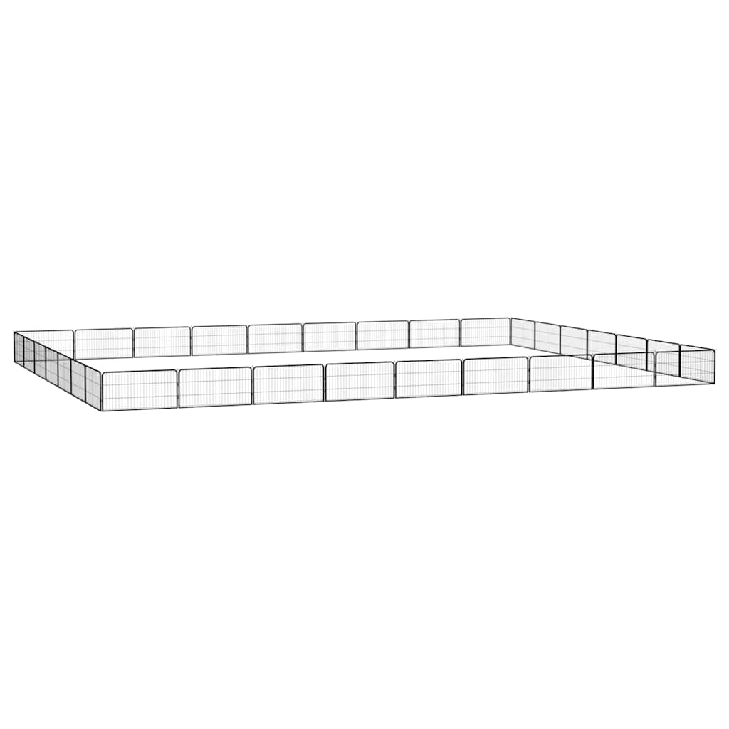 32 paneeliga koera mänguaed must 100x50 cm pulbervärvitud teras