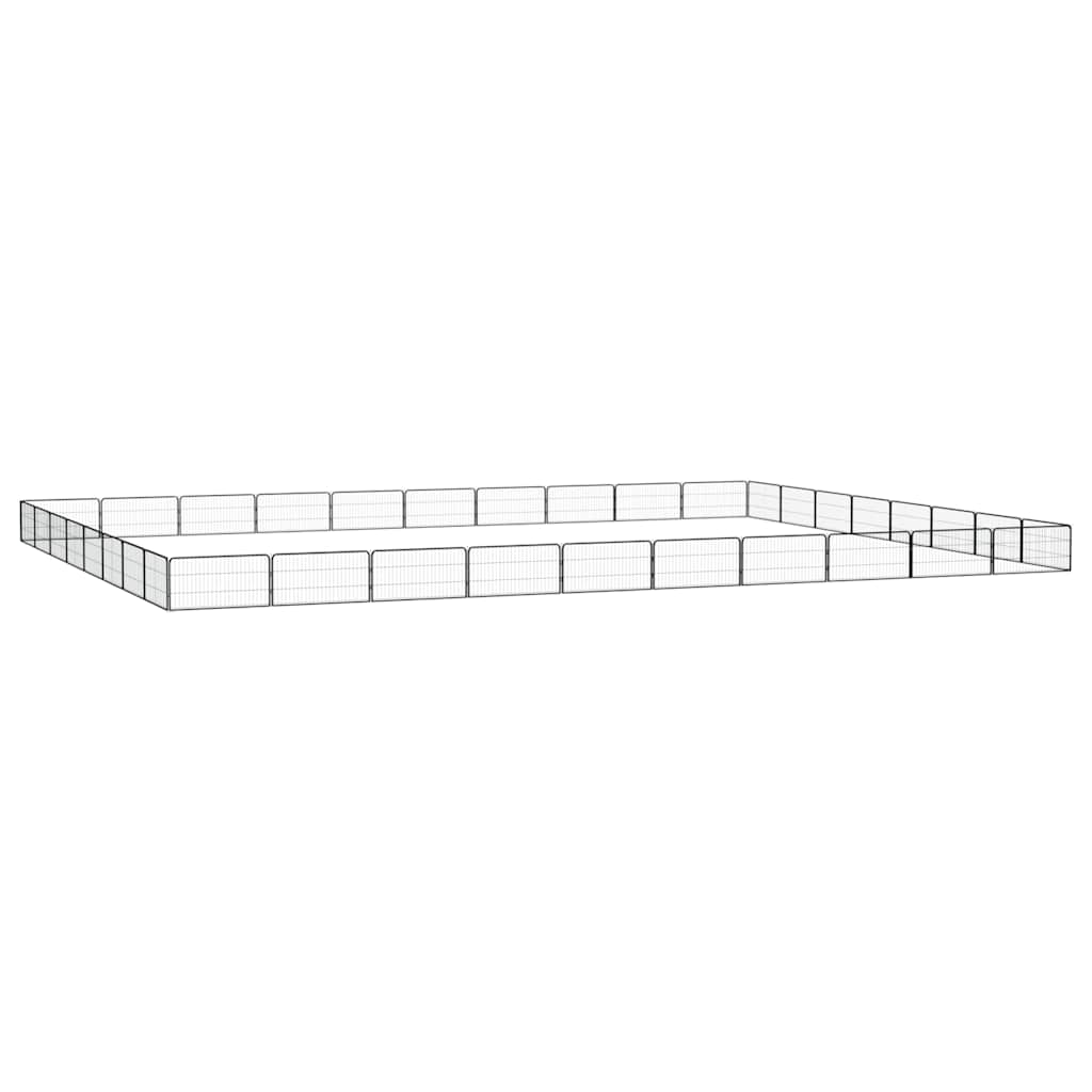 36 paneeliga koera mänguaed must 100x50 cm pulbervärvitud teras