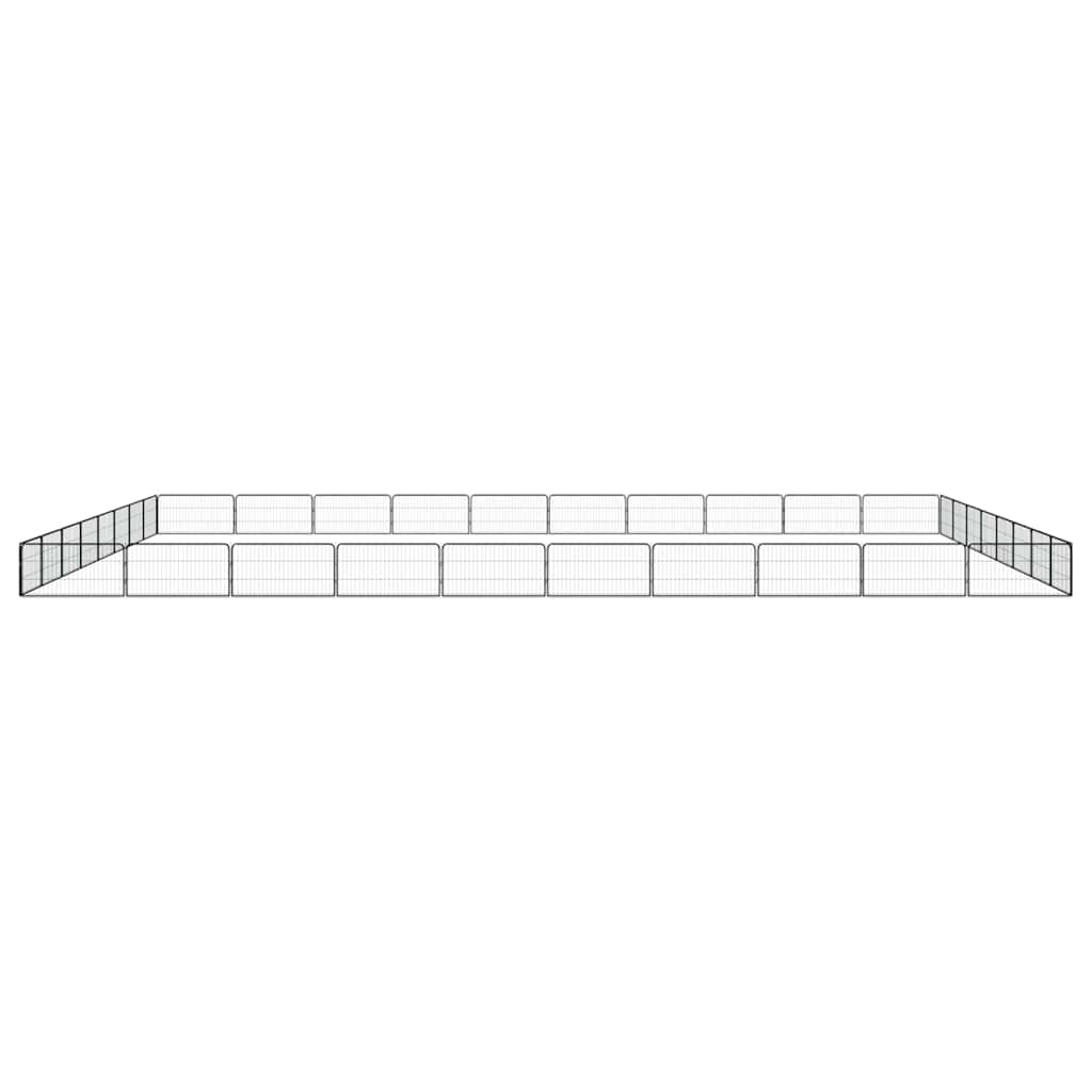 36 paneeliga koera mänguaed must 100x50 cm pulbervärvitud teras