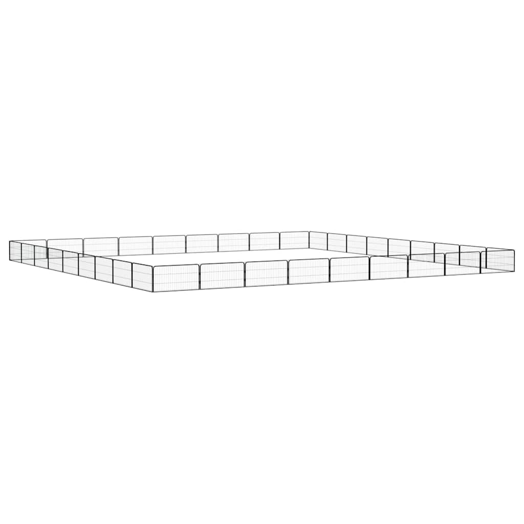 36 paneeliga koera mänguaed must 100x50 cm pulbervärvitud teras