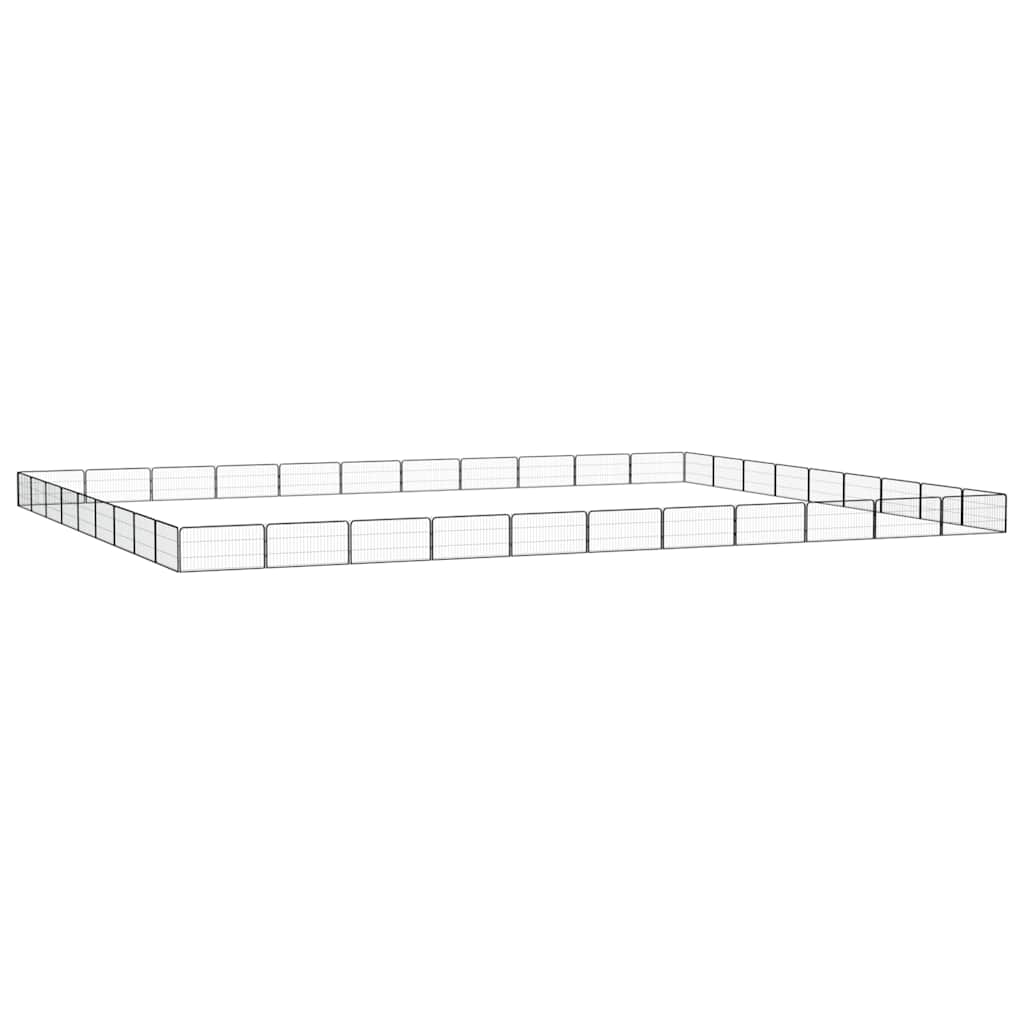 40 paneeliga koera mänguaed must 100x50 cm pulbervärvitud teras
