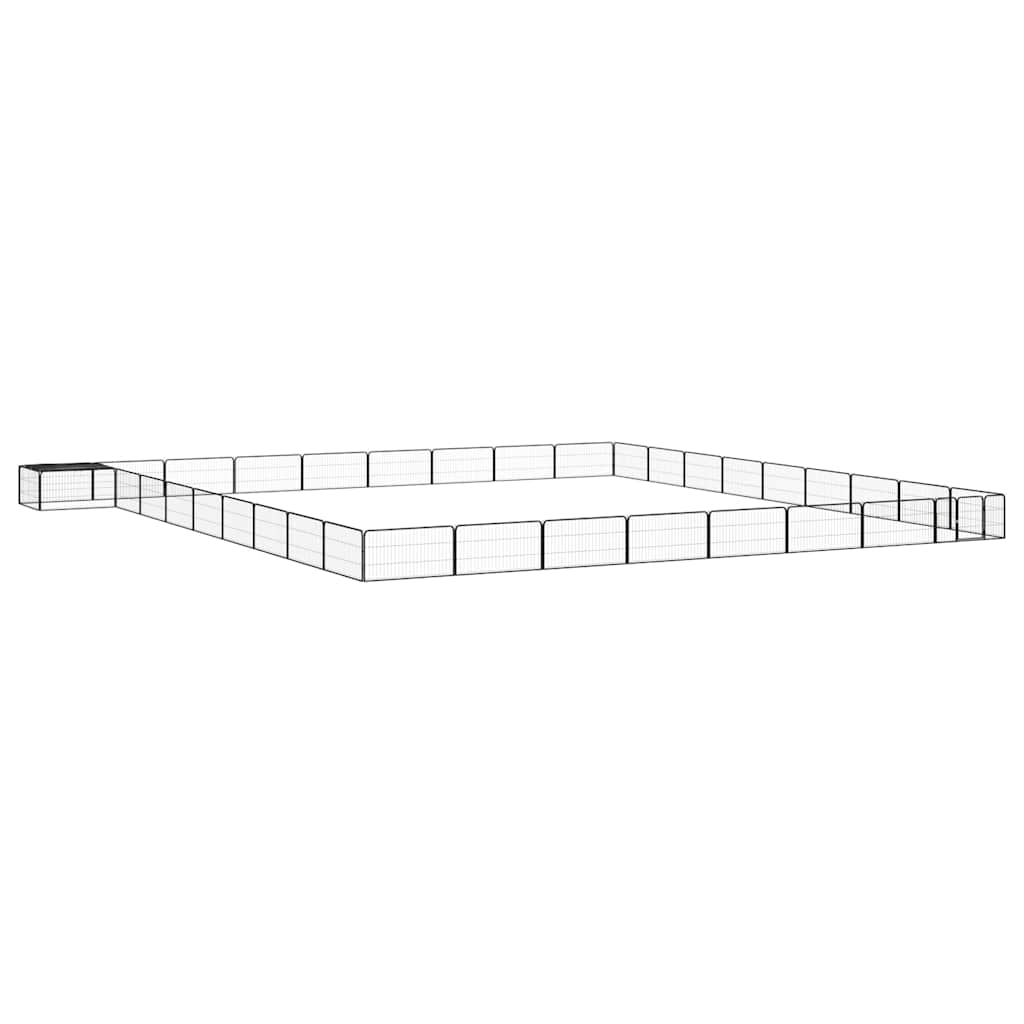 36 paneeliga koera mänguaed must 100x50 cm pulbervärvitud teras