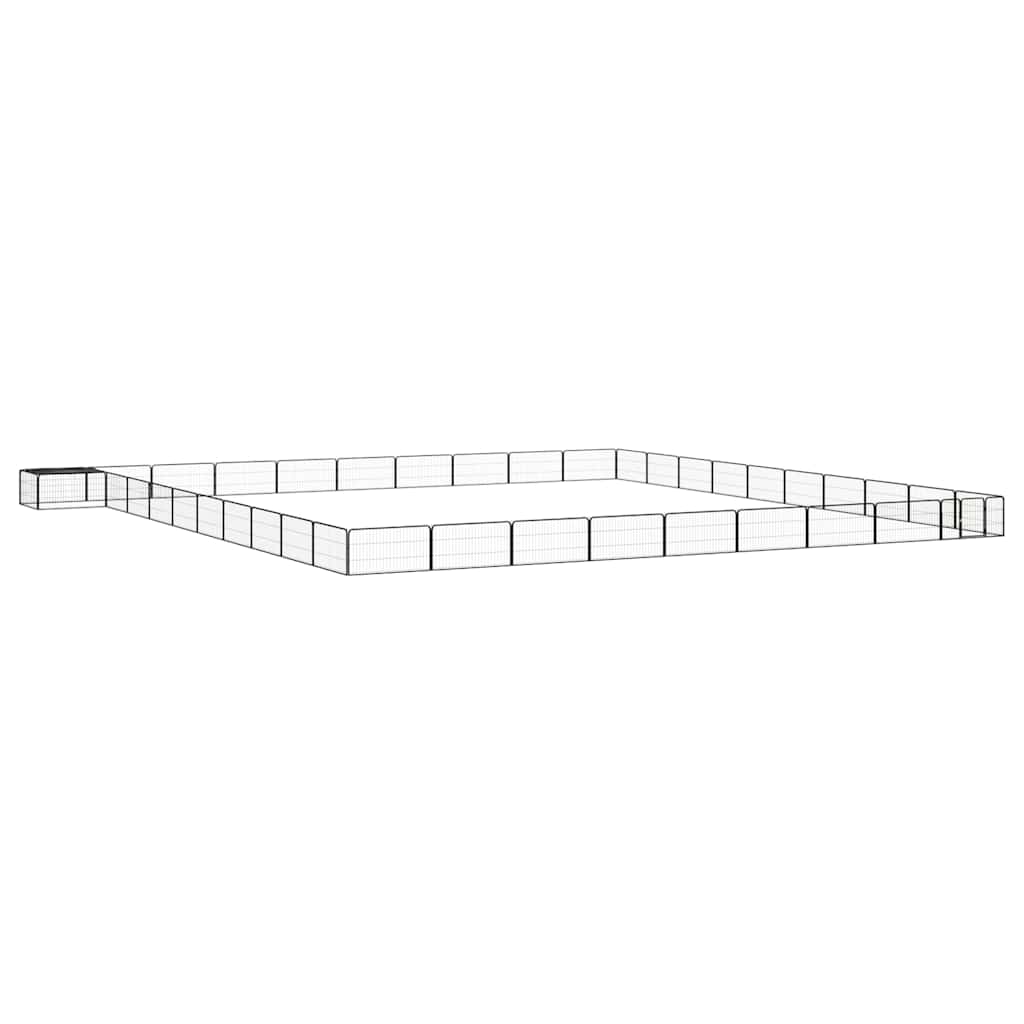 40 paneeliga koera mänguaed must 100x50 cm pulbervärvitud teras
