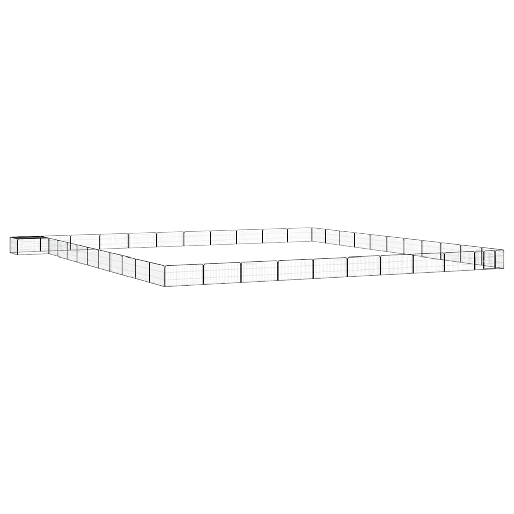 44 paneeliga koera mänguaed must 100x50 cm pulbervärvitud teras