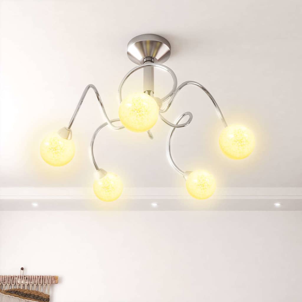 Laelamp ümmarguste lambivarjudega 5 G9 LED-pirnile