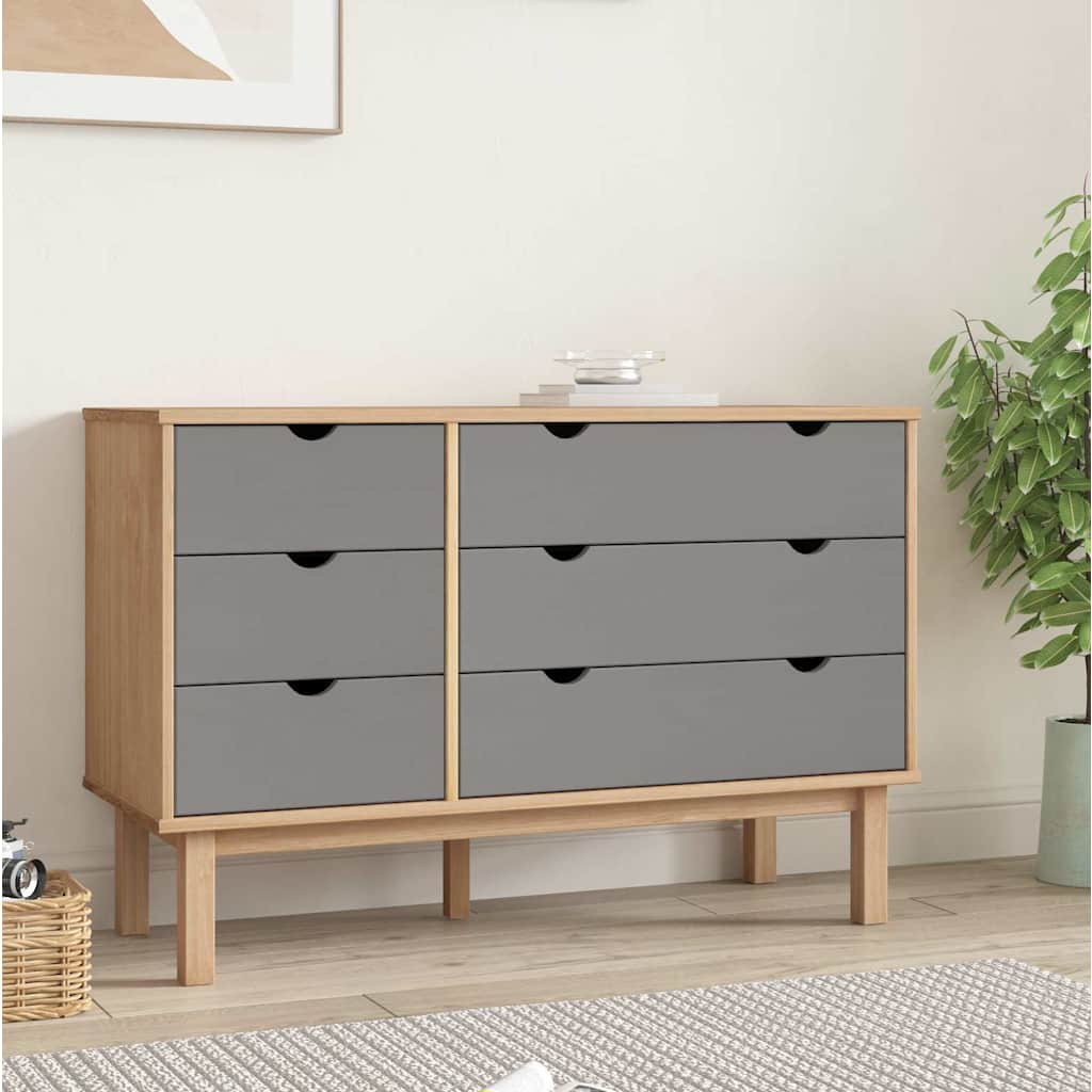 Öökapp "OTTA", pruun ja hall, 111x43x73,5 cm, männipuit