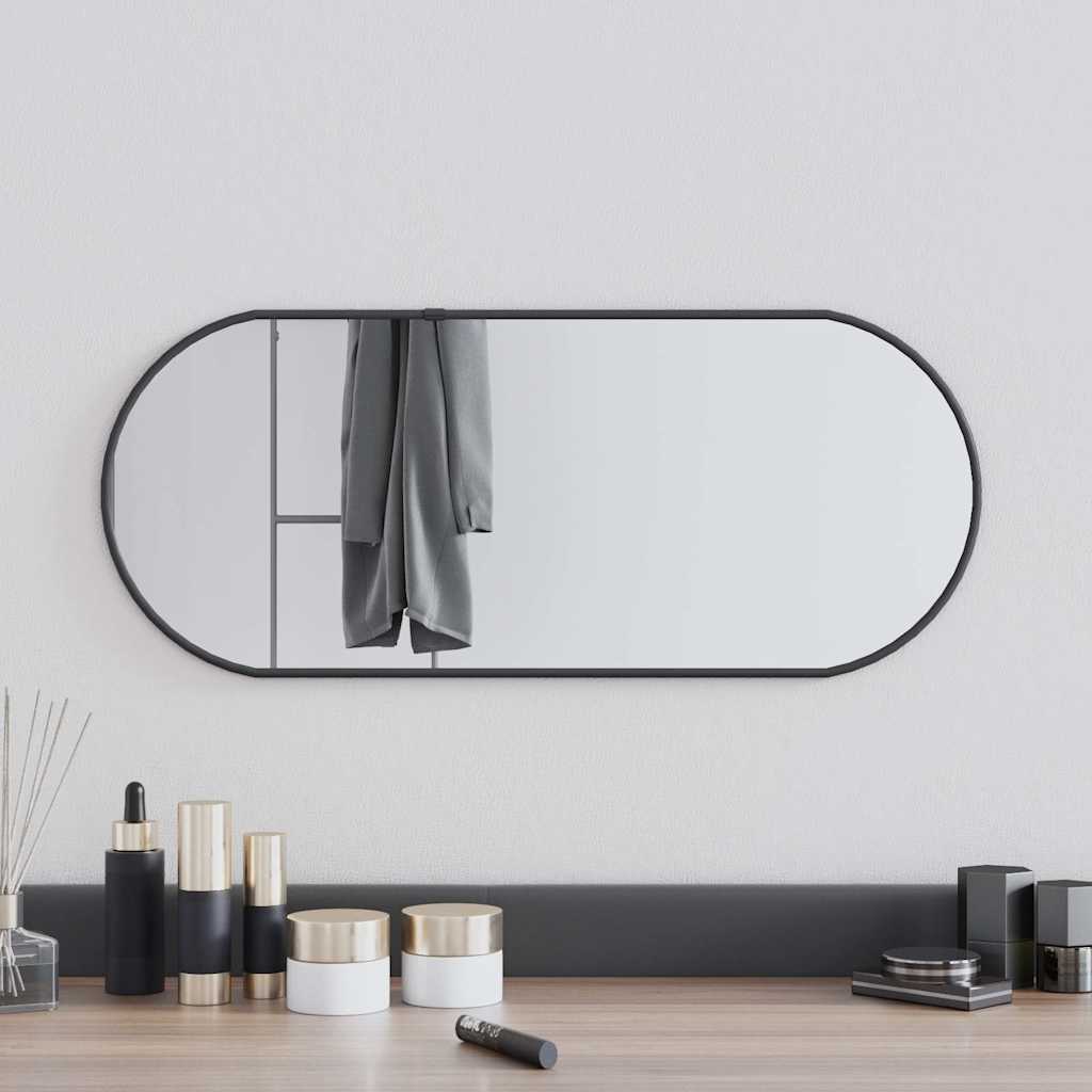 Seinapeegel, must, 60 x 25 cm, ovaalne