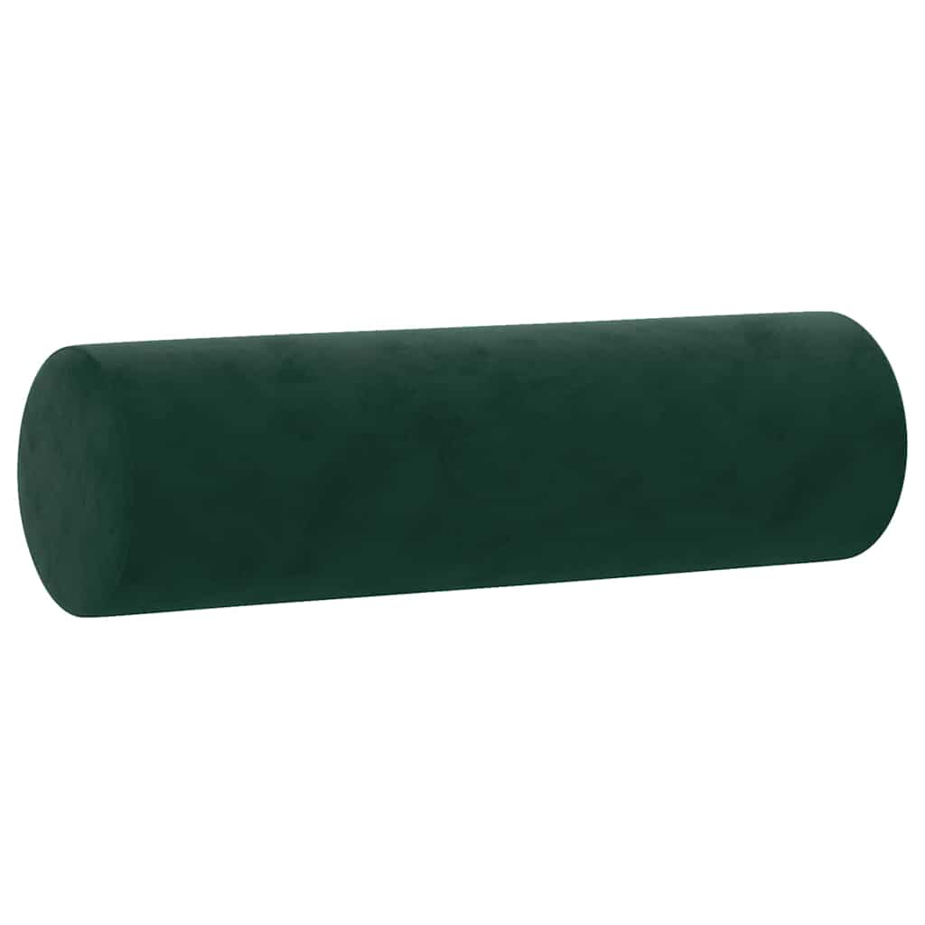 Dekoratiivpadjad 2 tk, tumeroheline, Ø15 x 50 cm, samet