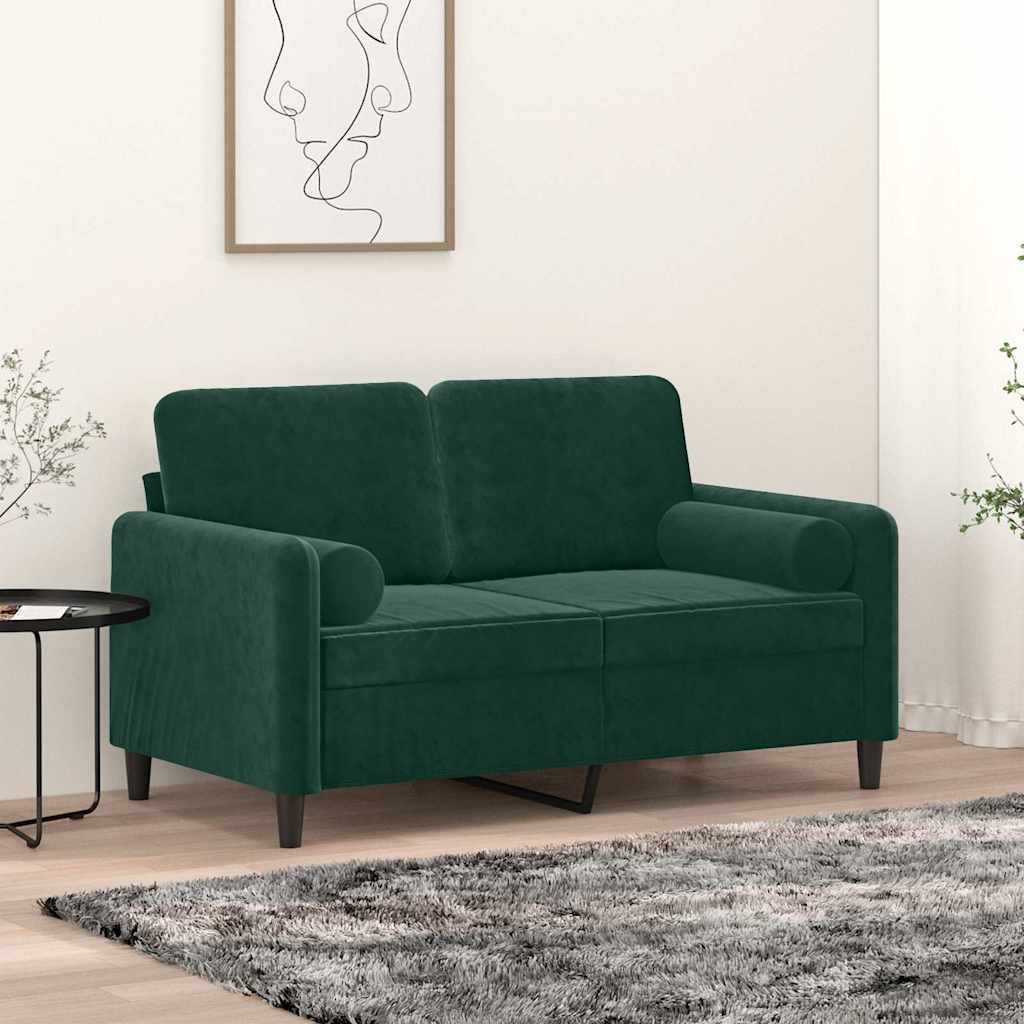 Dekoratiivpadjad 2 tk, tumeroheline, Ø15 x 50 cm, samet