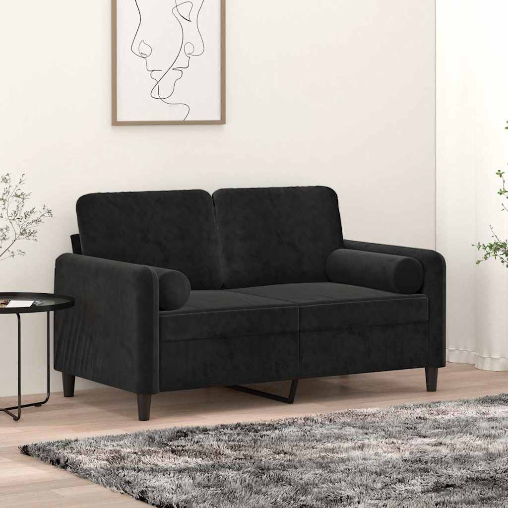 Dekoratiivpadjad 2 tk, must, Ø15 x 50 cm, samet