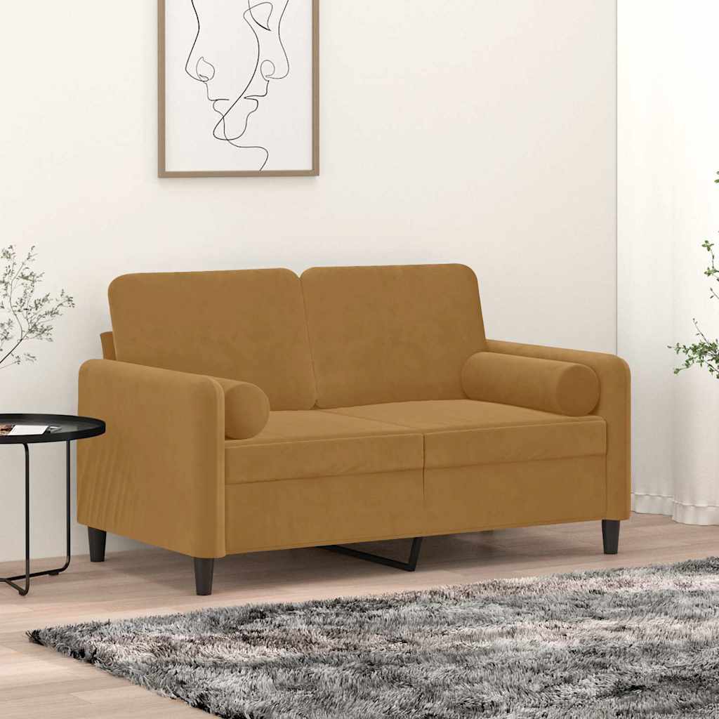 Dekoratiivpadjad 2 tk, pruun, Ø15 x 50 cm, samet