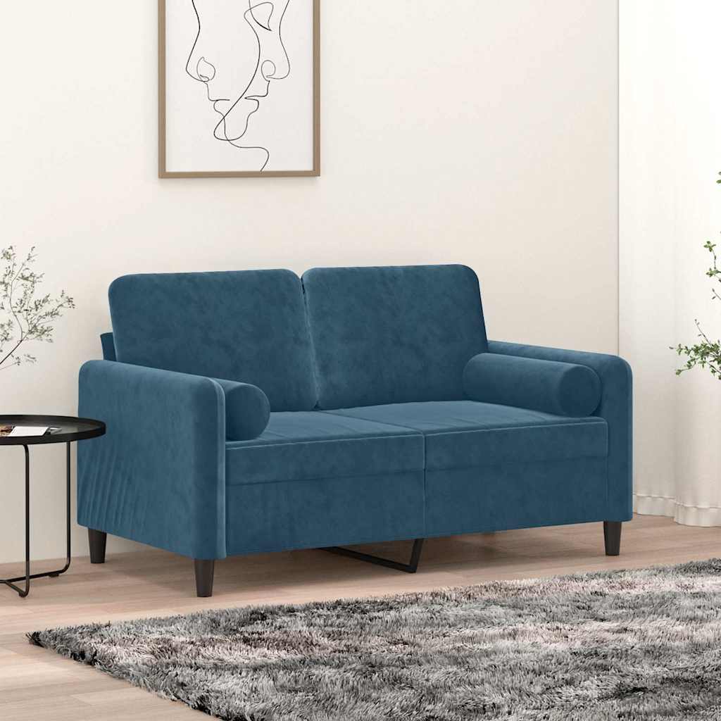 Dekoratiivpadjad 2 tk, sinine, Ø15 x 50 cm, samet