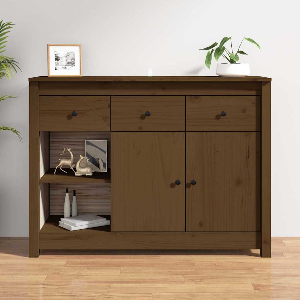 Puhvetkapp, meepruun, 100x35x74cm, täismännipuit