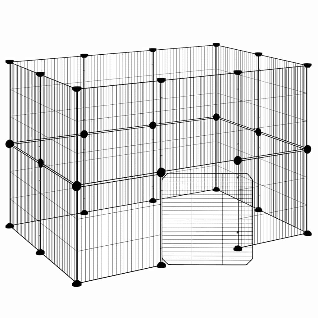 20-paneeliga lemmiklooma aedik uksega, must, 105 x 70 x 70 cm, teras