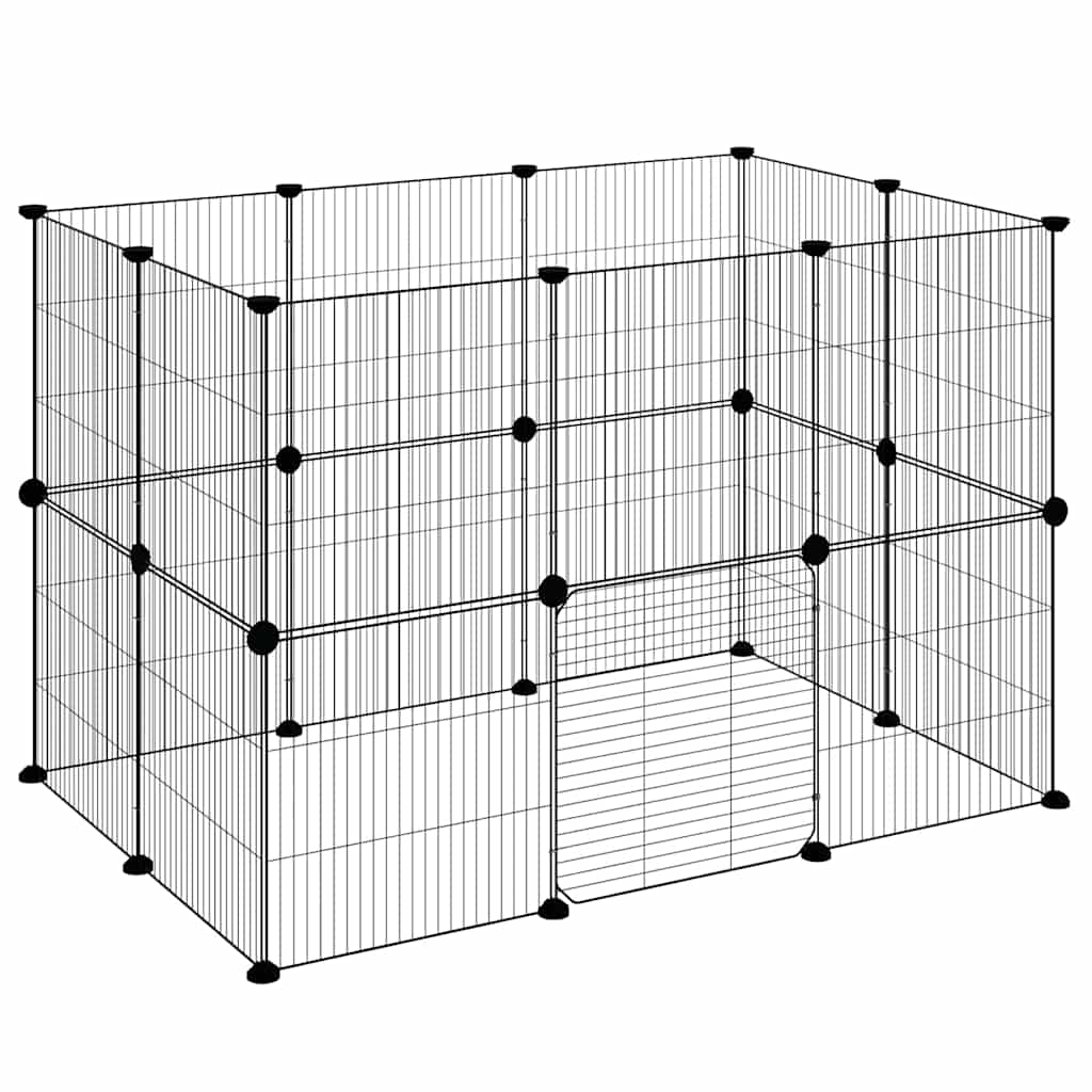 20-paneeliga lemmiklooma aedik uksega, must, 105 x 70 x 70 cm, teras