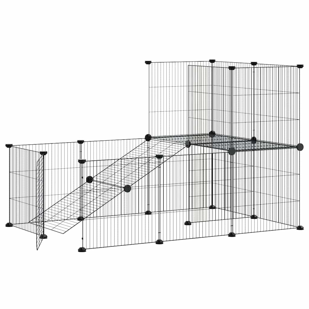 20-paneeliga lemmiklooma aedik uksega, must, 105 x 70 x 70 cm, teras