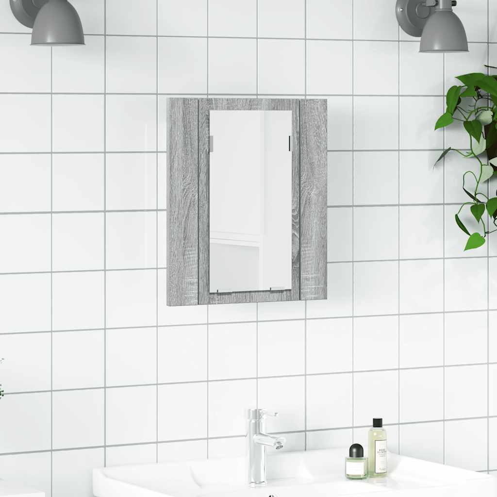 LED-peegelkapp, hall Sonoma, 40x12x45 cm, tehispuit